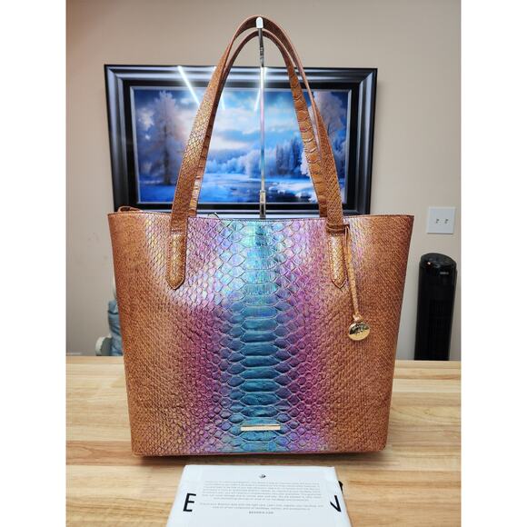 NWT Brahmin Multi Stellaris Brooke Tote Genuine Leather